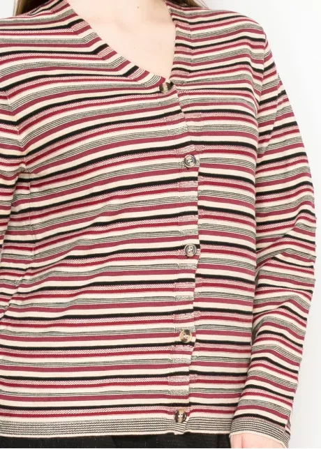 Multicolor Stripe Knit Cardigan