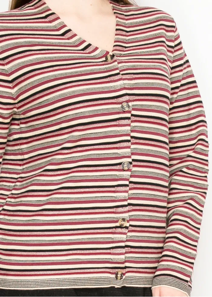 Multicolor Stripe Knit Cardigan