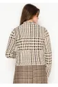 Camel Houndstooth Polo Sweater