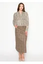 Camel Houndstooth Polo Sweater