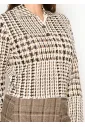 Camel Houndstooth Polo Sweater