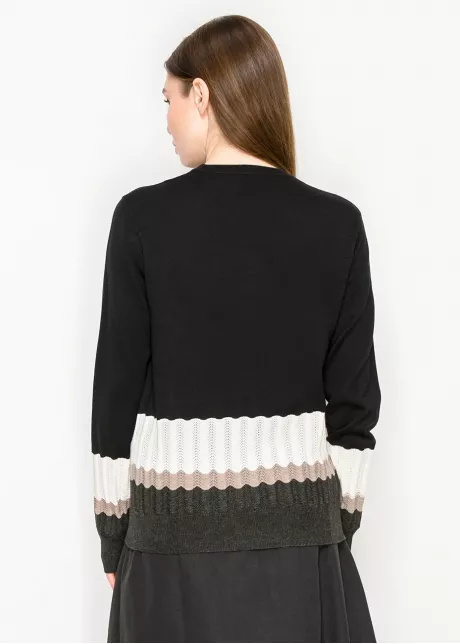 Colorblock Ribbed Hem Knit Sweater