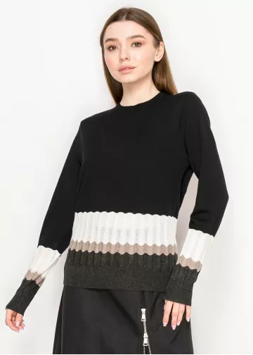 Colorblock Ribbed Hem Knit Sweater Colorblock Ribbed Hem Knit Sweater