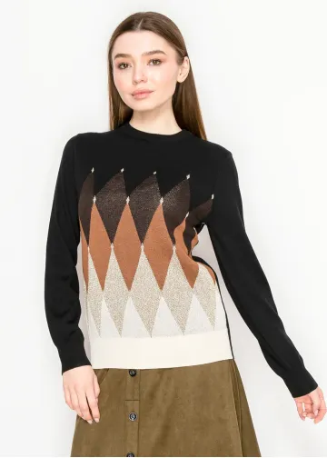 Black Diamond Pattern Sweater