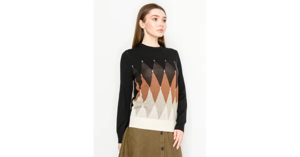 Diamond Pattern Names Clothes Black Diamond Pattern Sweater | Modest Women Clothing - YAL New York