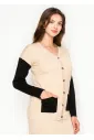 Colorblock Cardigan in Oatmeal and Black