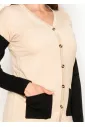 Colorblock Cardigan in Oatmeal and Black