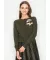 Black Cardigan with Embroidered Floral Detail