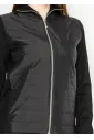 Black Quilted Zip-Up Sweater Jacket