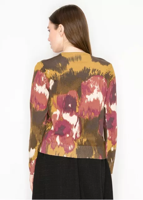 Burgundy Brushstroke Knit Sweater