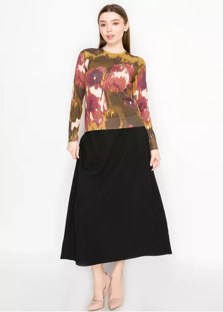 Burgundy Brushstroke Knit Sweater