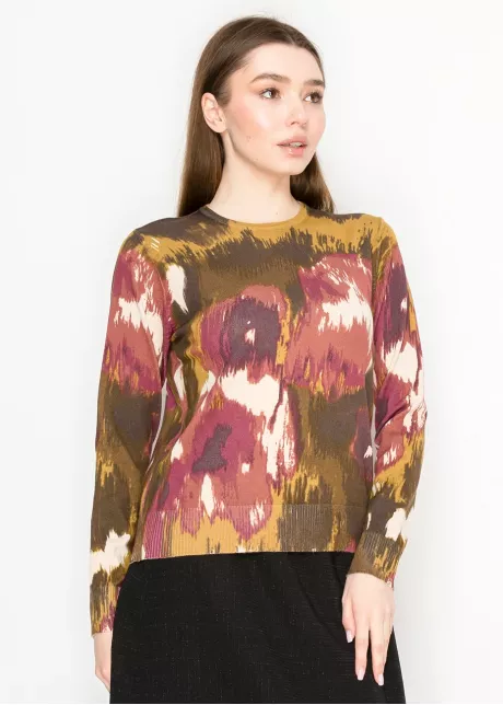Burgundy Brushstroke Knit Sweater