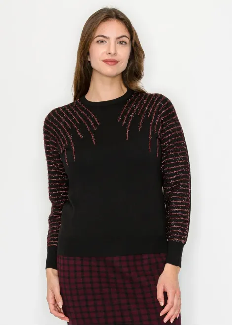 Black Pullover with Subtle Lurex Detailing