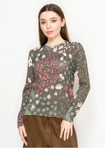 Floral Printed Knit Sweater – Multi