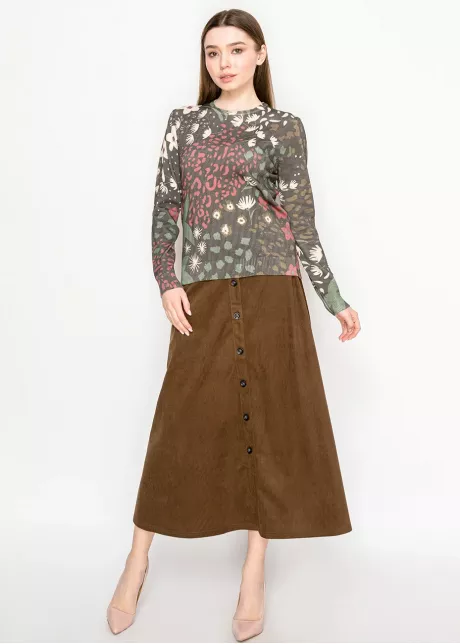 Floral Printed Knit Sweater – Multi