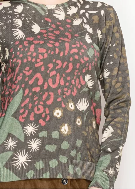 Floral Printed Knit Sweater – Multi