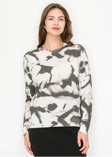 Soft Knit Sweater with Abstract Pattern