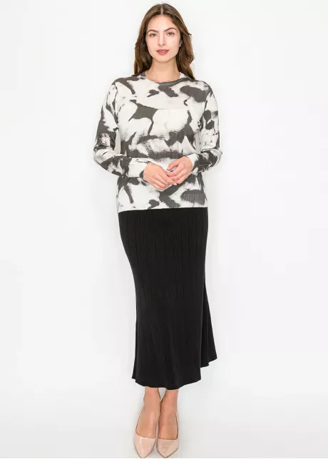 Soft Knit Sweater with Abstract Pattern
