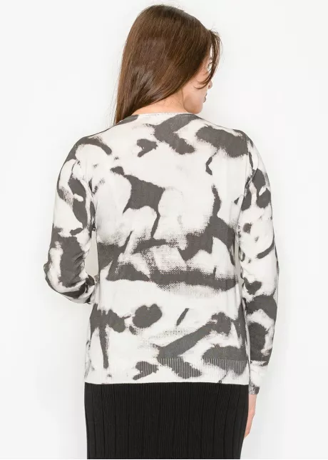 Soft Knit Sweater with Abstract Pattern