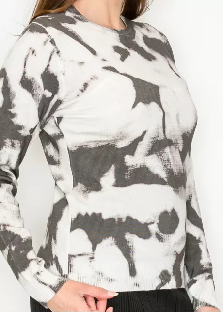 Soft Knit Sweater with Abstract Pattern