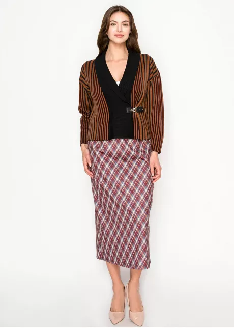 Striped Shawl Collar Knit Cardigan