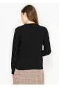 Diamond Stitch Knit Sweater in Black