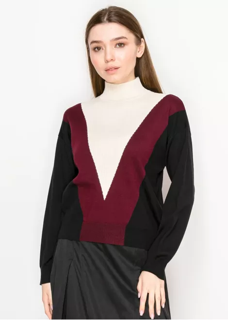 Colorblock V-Panel Turtleneck Sweater Colorblock V-Panel Turtleneck Sweater