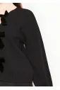 Black Bow Front Cardigan
