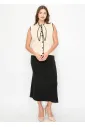 Contrast Trim Knit Vest in Cream & Black