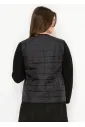 Quilted Knit Sleeve Jacket – Black