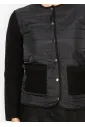 Quilted Knit Sleeve Jacket – Black
