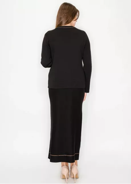 Black Knit Cardigan with Buttons and Pockets