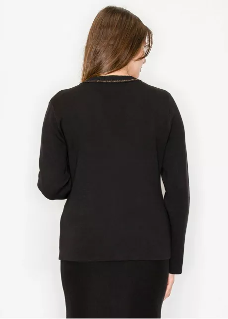 Black Knit Cardigan with Buttons and Pockets