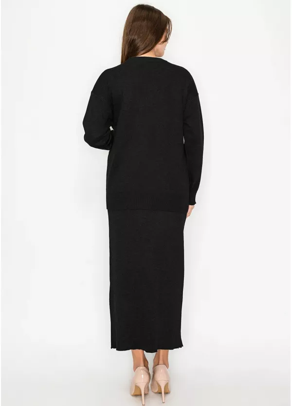 Classic Black Two-Piece Knit Set