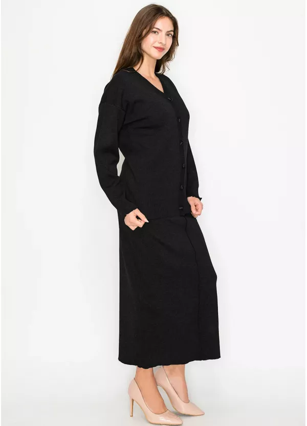 Classic Black Two-Piece Knit Set