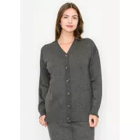 Heather Grey V-Neck Cardigan