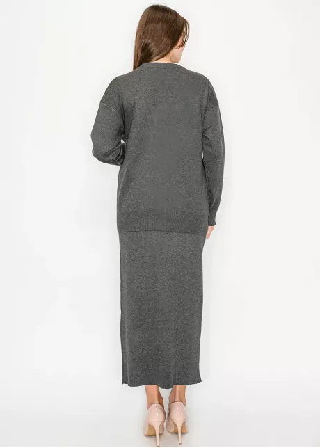 Heather Grey V-Neck Cardigan