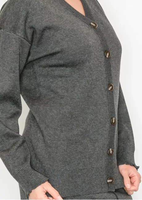 Heather Grey V-Neck Cardigan