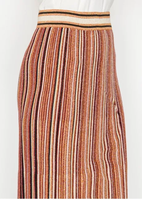 Stripe Pleated Skirt – Rust Mix