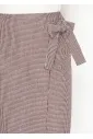 Burgundy Houndstooth Wrap Skirt with Bow