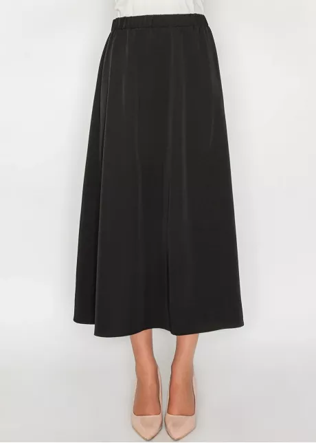 Black Flowy Midi Skirt