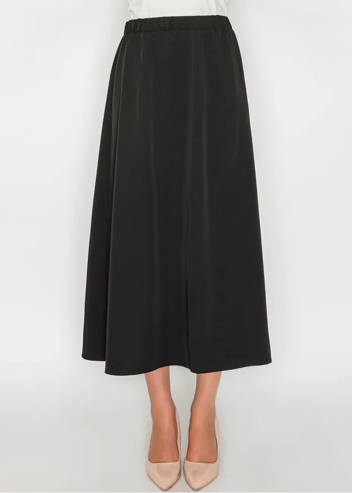 Black Flowy Midi Skirt