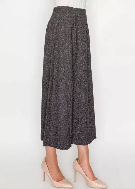 Dark Charcoal A-Line Midi Skirt