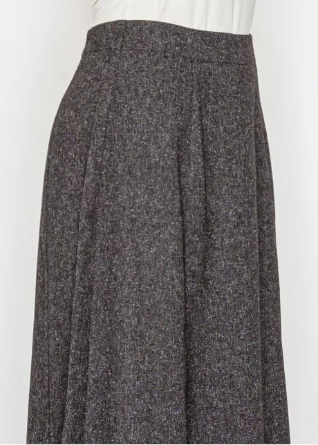 Dark Charcoal A-Line Midi Skirt