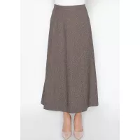 Brown A-Line Midi Skirt