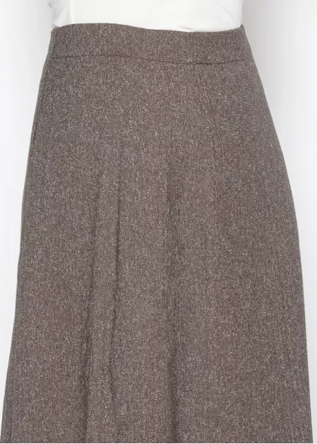 Brown A-Line Midi Skirt