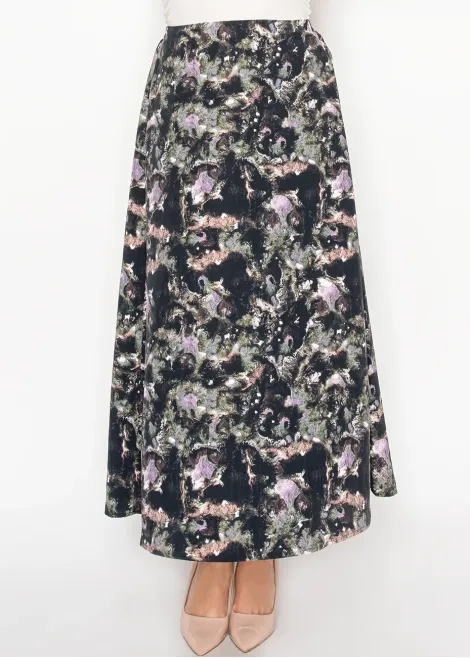 Painterly Abstract Maxi Skirt