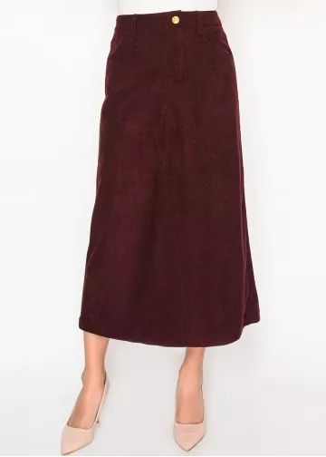Burgundy Midi Skirt with Pockets Burgundy Midi Skirt with Pockets