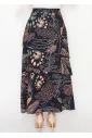 Floral tiered midi skirt in navy print