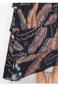 Floral tiered midi skirt in navy print